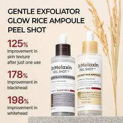 [Dr.Melaxin Official] Peel Shot Glow Rice Ampoule Duo - Serums for Brightening, Exfoliating, and Moisturizing - Suitable for All Skin Types